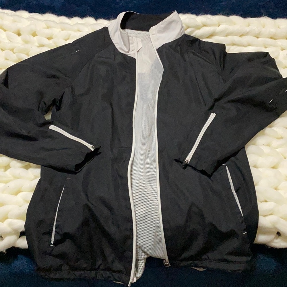 Black windbreaker!